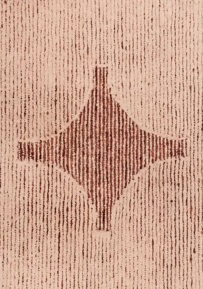Saffron Rugs Hand Tufted Peach Trellis Bohemian Rectangular Wool Area Rug - Indya