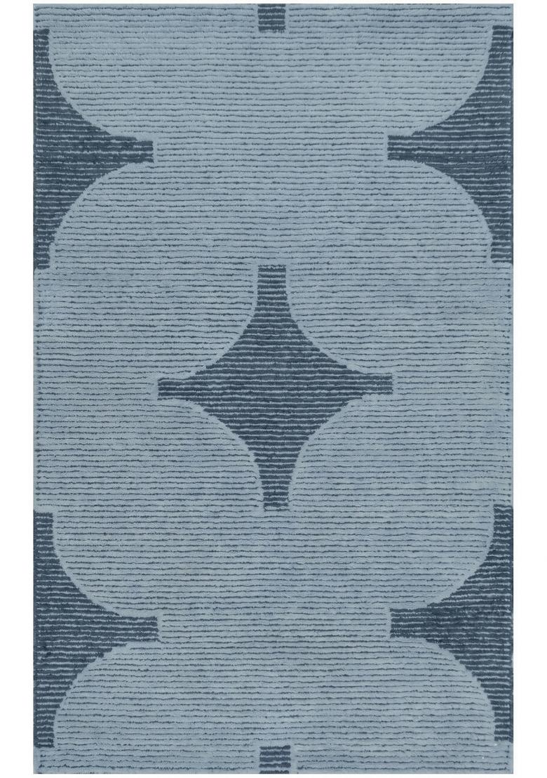 Saffron Rugs Hand Tufted Light Blue Trellis Bohemian Rectangular Wool Area Rug - Indya