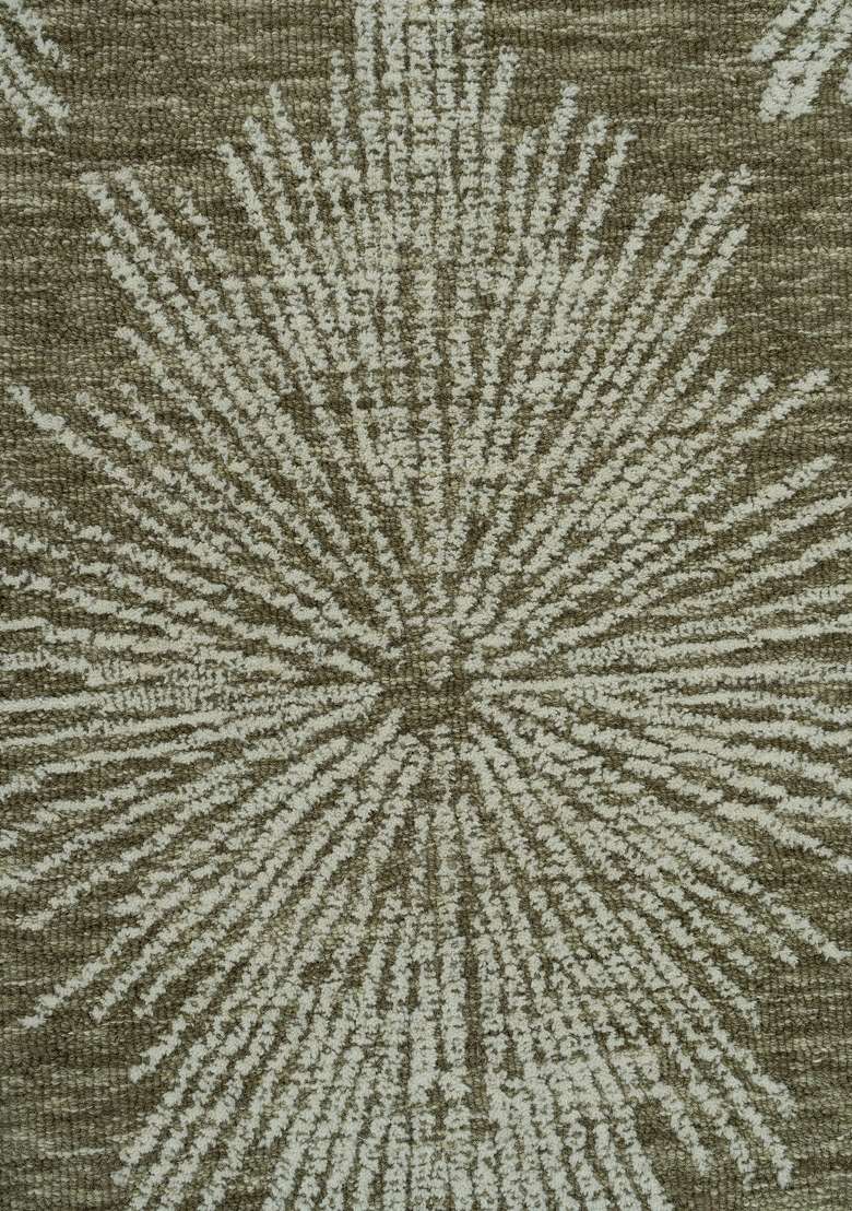 Saffron Rugs Hand-Tufted 100% Wool Area Rug | Olive Green Rectangular Rug | Cotton Backing | Contemporary Geometric Home Decor Carpet for Living Room - Indya