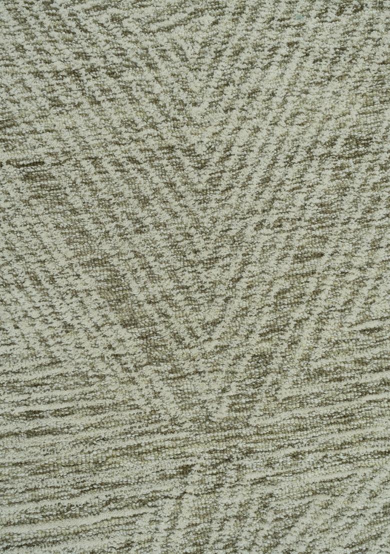 Saffron Rugs Hand Tufted Olive Green Geometric Contemporary Rectangular Wool Area Rug - Indya