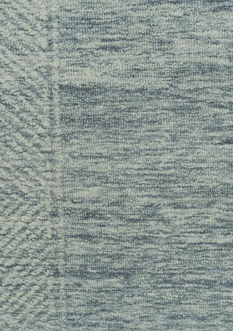 Saffron Rugs Hand Tufted Blue Grey Geometric Contemporary Rectangular Wool Area Rug - Indya