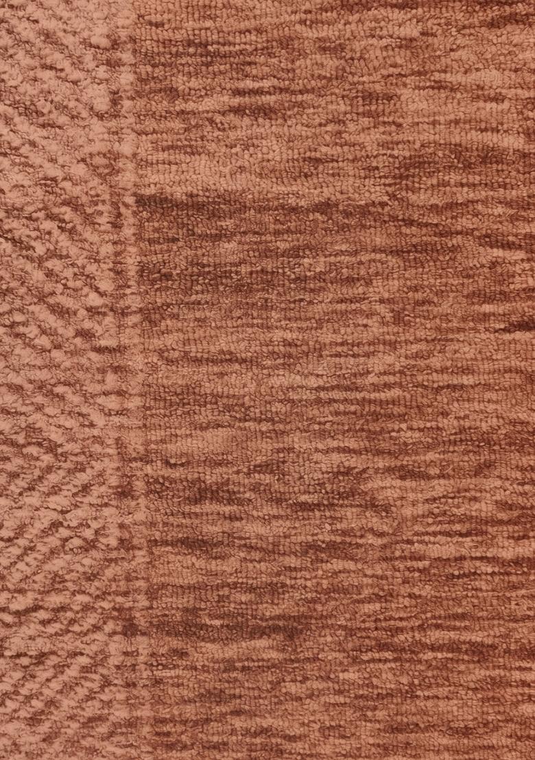 Saffron Rugs Hand Tufted Terracotta Geometric Contemporary Rectangular Wool Area Rug - Indya