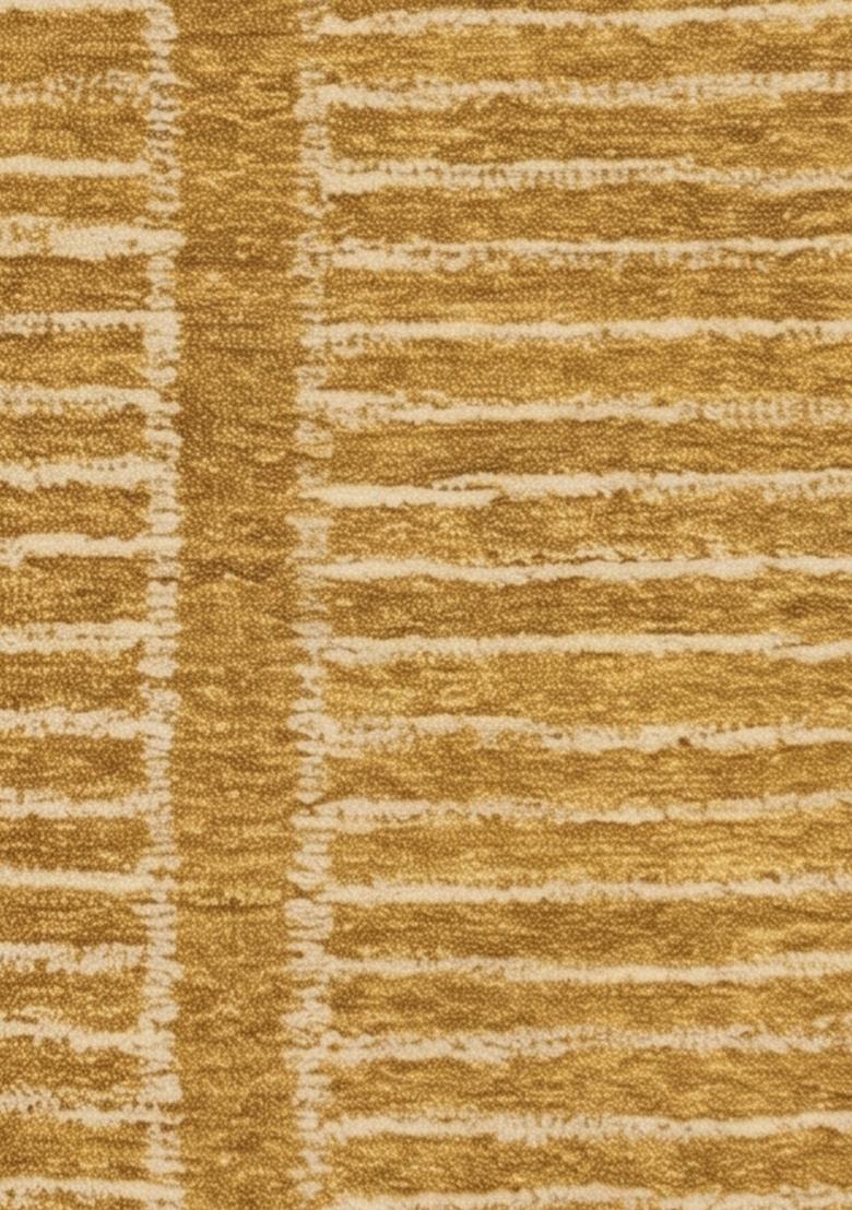 Saffron Rugs Hand Tufted Mustard Gold Striped Contemporary Rectangular Wool Area Rug - Indya