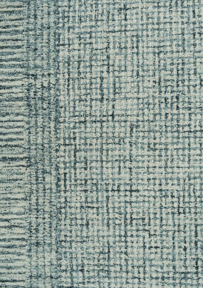 Saffron Rugs Hand Tufted Blue Geometric Contemporary Rectangular Wool Area Rug - Indya