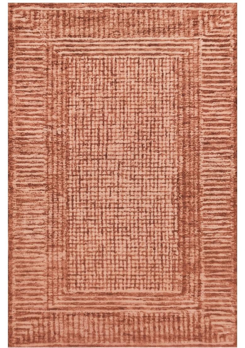 Saffron Rugs Hand Tufted Terracotta Geometric Contemporary Rectangular Wool Area Rug - Indya
