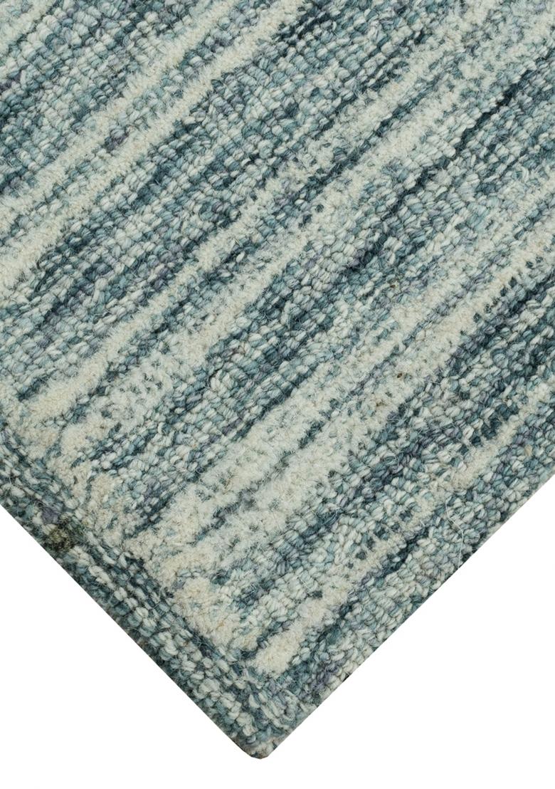 Saffron Rugs Hand Tufted Blue Geometric Contemporary Rectangular Wool Area Rug - Indya