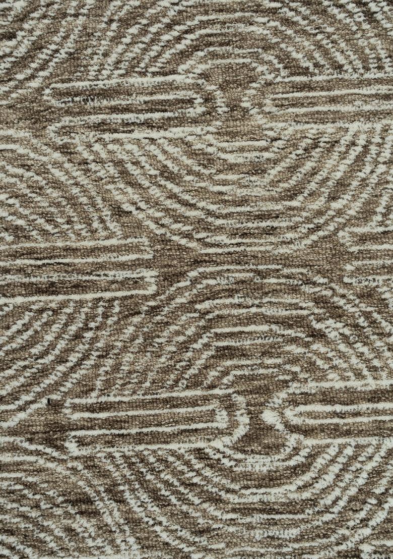 Saffron Rugs Hand Tufted Brown Swirls Contemporary Rectangular Wool Area Rug - Indya