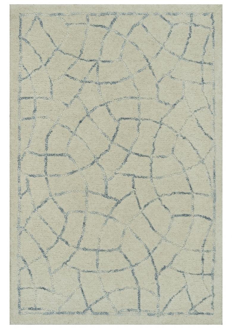 Saffron Rugs Hand Tufted Ivory Trellis Moroccan Rectangular Wool Area Rug - Indya
