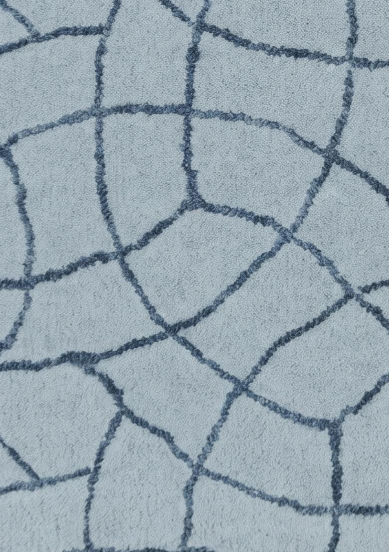 Saffron Rugs Hand Tufted Light Blue Trellis Moroccan Rectangular Wool Area Rug - Indya
