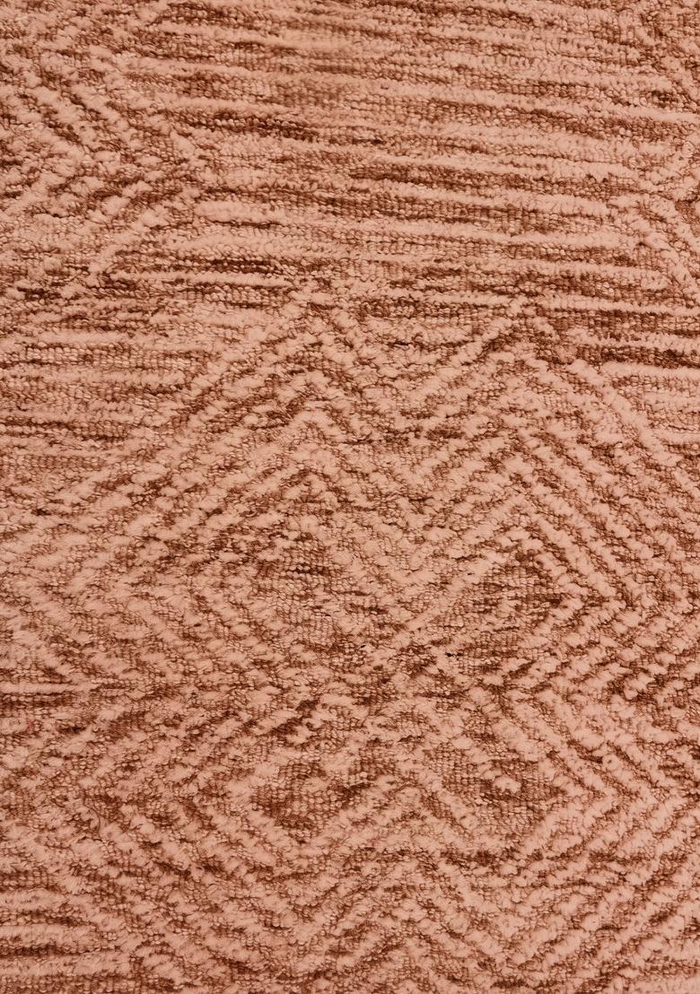 Saffron Rugs Hand Tufted Terracotta Geometric Bohemian Rectangular Wool Area Rug - Indya