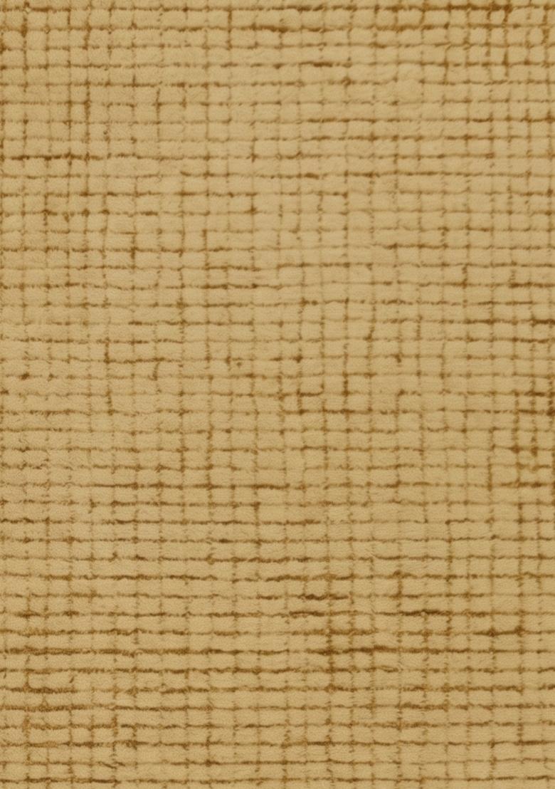 Saffron Rugs Hand Tufted Mustard Beige Checkered Contemporary Rectangular Wool Area Rug - Indya