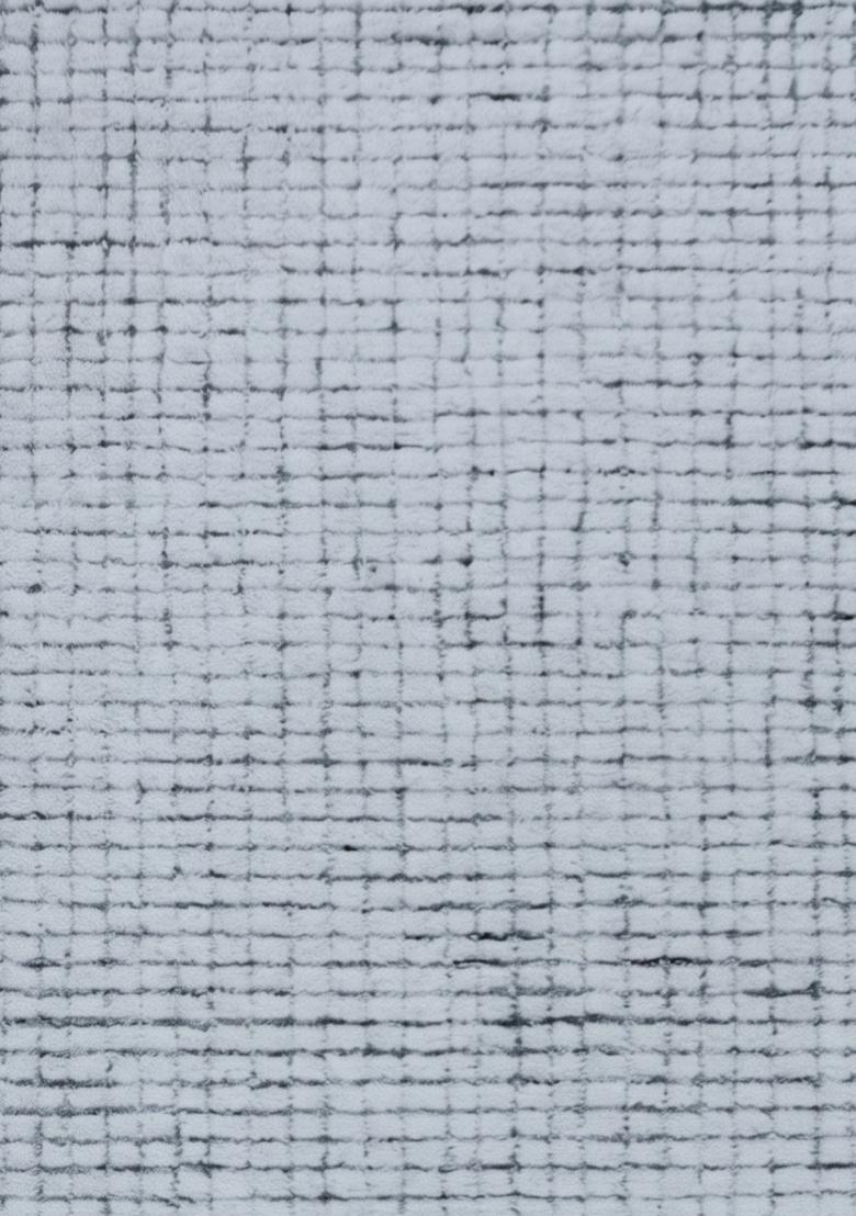 Saffron Rugs Hand Tufted Light Blue Grey Checkered Contemporary Rectangular Wool Area Rug - Indya