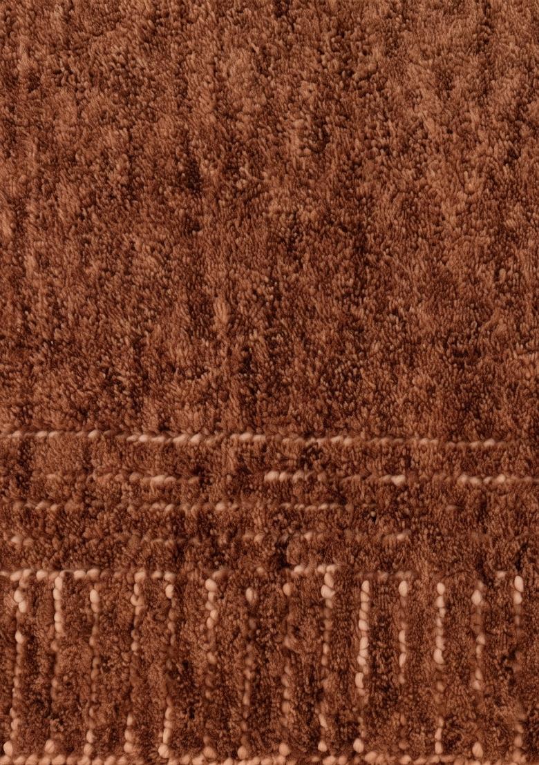 Saffron Rugs Hand Tufted Rust Geometric Bohemian Rectangular Wool Area Rug - Indya
