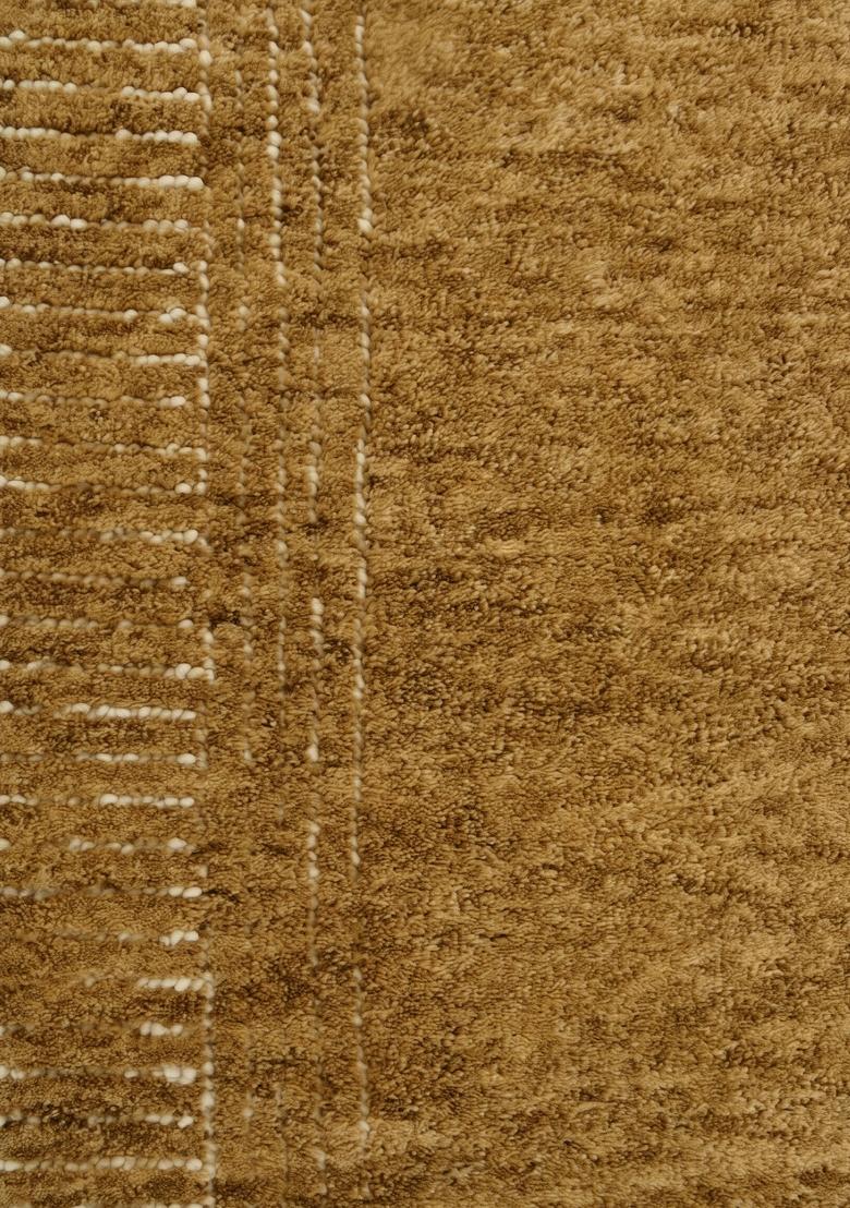 Saffron Rugs Hand Tufted Mustard Gold Geometric Bohemian Rectangular Wool Area Rug - Indya