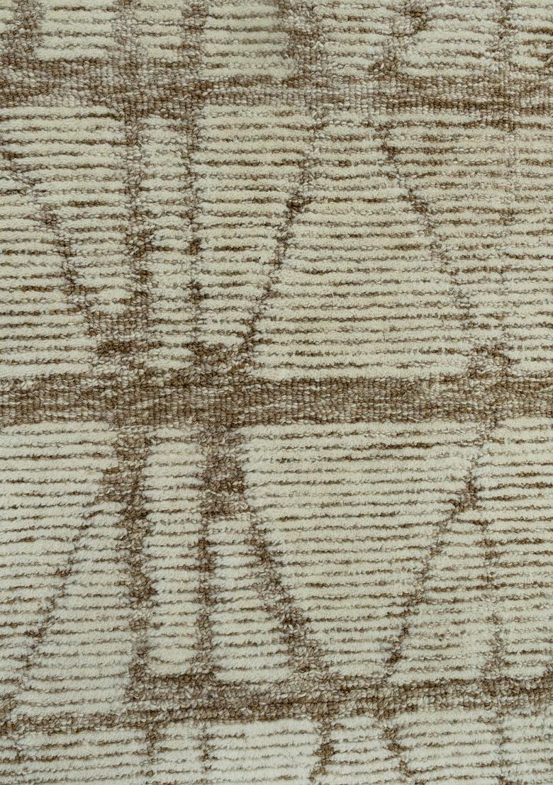 Saffron Rugs Hand Tufted Beige Geometric Bohemian Rectangular Wool Area Rug - Indya