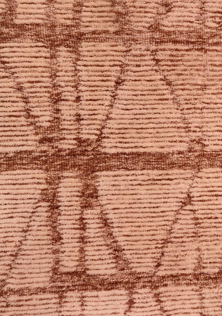 Saffron Rugs Hand Tufted Terracotta Geometric Bohemian Rectangular Wool Area Rug - Indya
