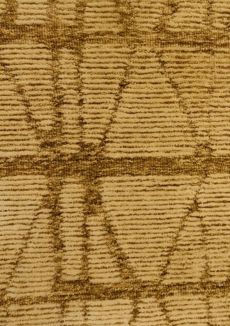 Saffron Rugs Hand Tufted Mustard Gold Geometric Bohemian Rectangular Wool Area Rug - Indya