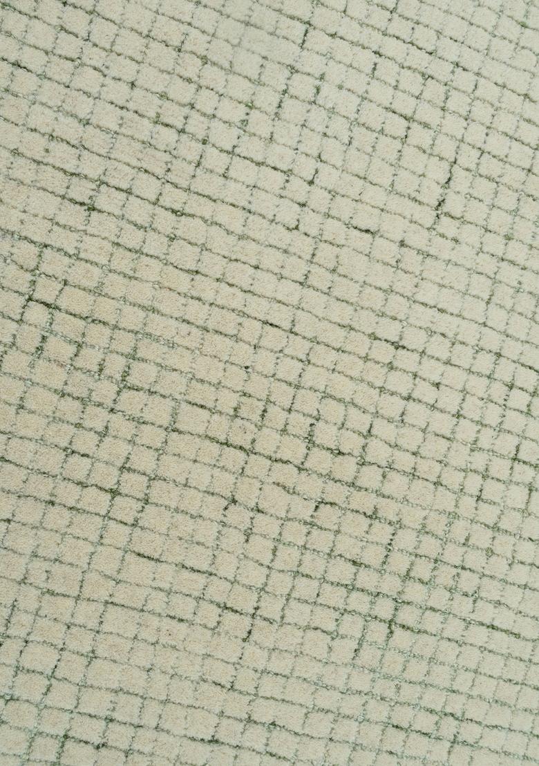 Saffron Rugs Hand Tufted Sage Green Trellis Contemporary Rectangular Wool Area Rug - Indya