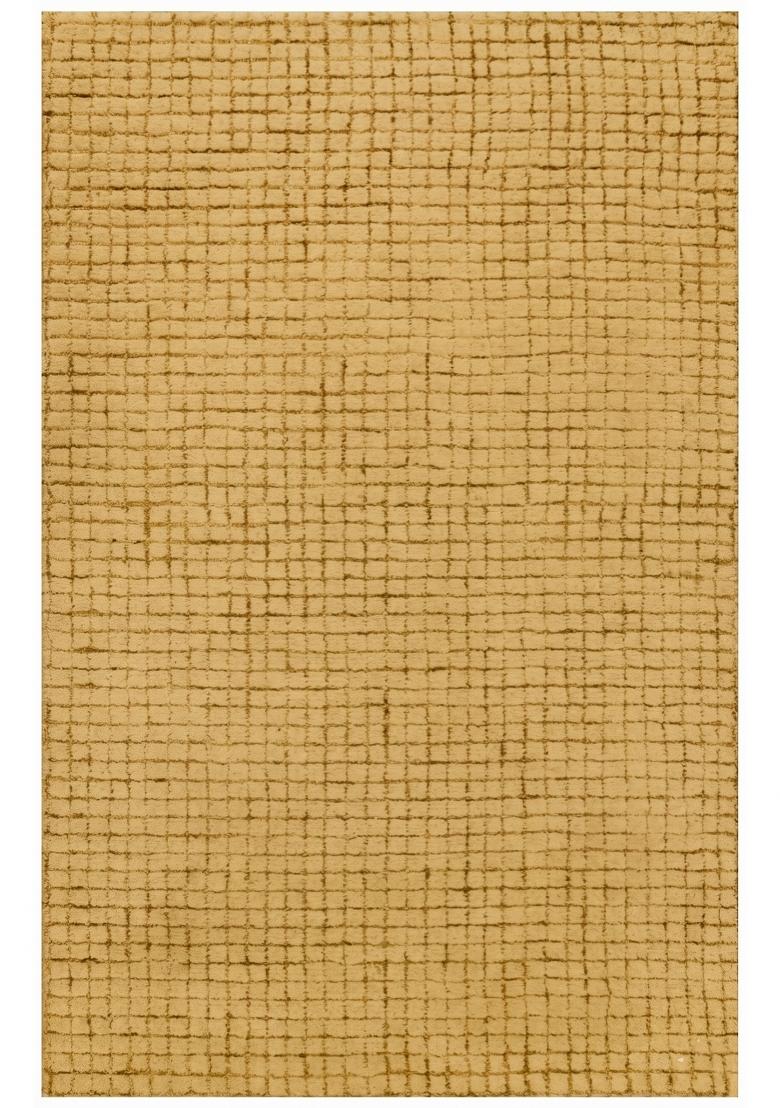 Saffron Rugs Hand Tufted Mustard Gold Trellis Contemporary Rectangular Wool Area Rug - Indya