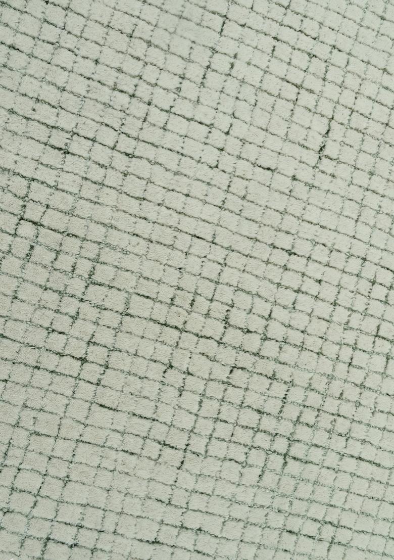Saffron Rugs Hand Tufted Sage Green Trellis Contemporary Rectangular Wool Area Rug - Indya