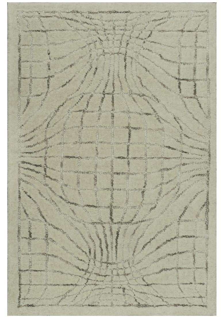 Saffron Rugs Hand Tufted Ivory Trellis Moroccan Rectangular Wool Area Rug - Indya