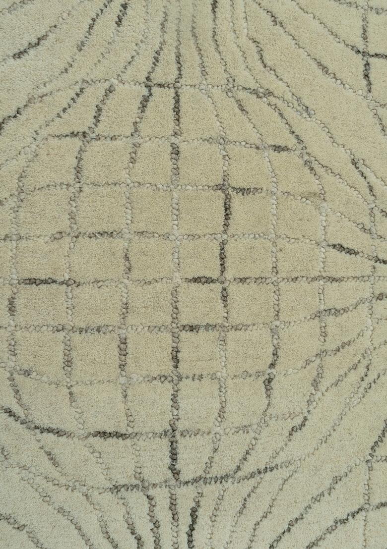 Saffron Rugs Hand Tufted Ivory Trellis Moroccan Rectangular Wool Area Rug - Indya