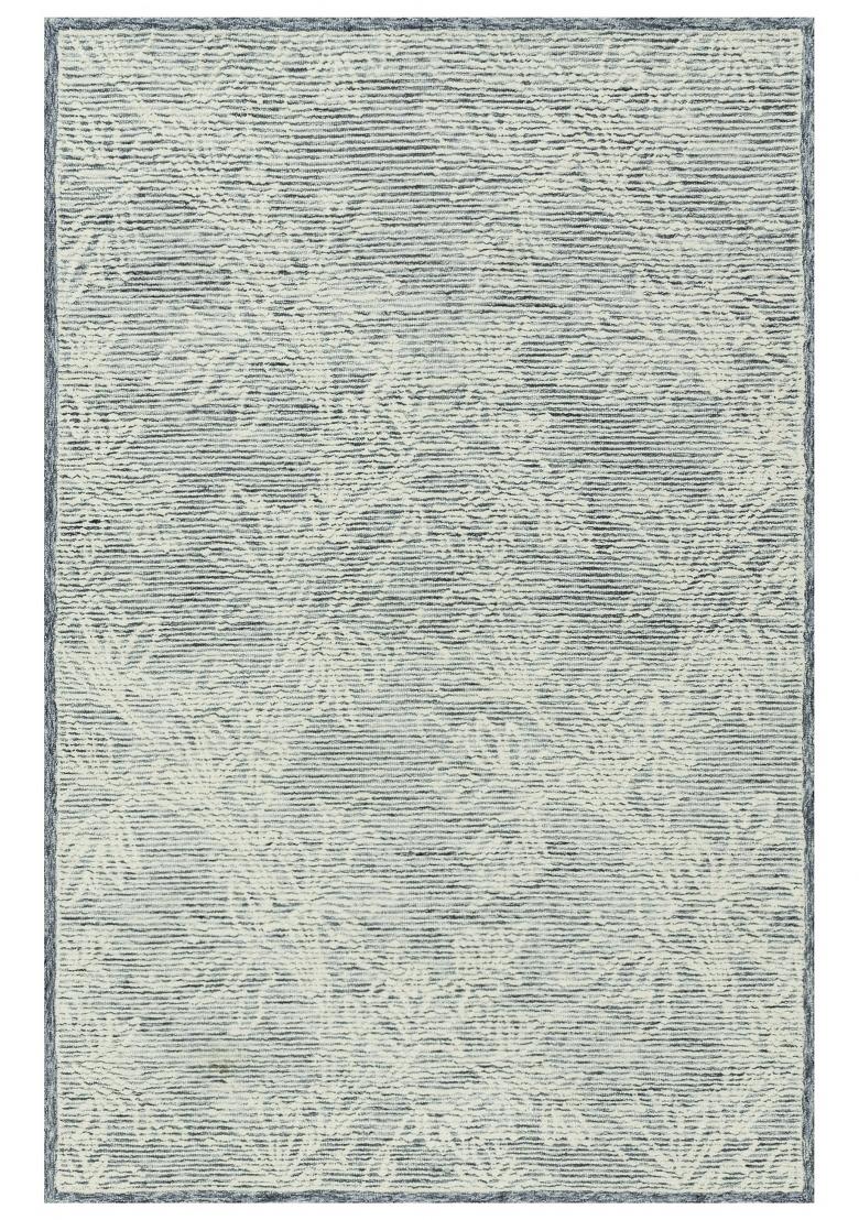 Saffron Rugs Hand Tufted Blue Grey Floral Contemporary Rectangular Wool Area Rug - Indya