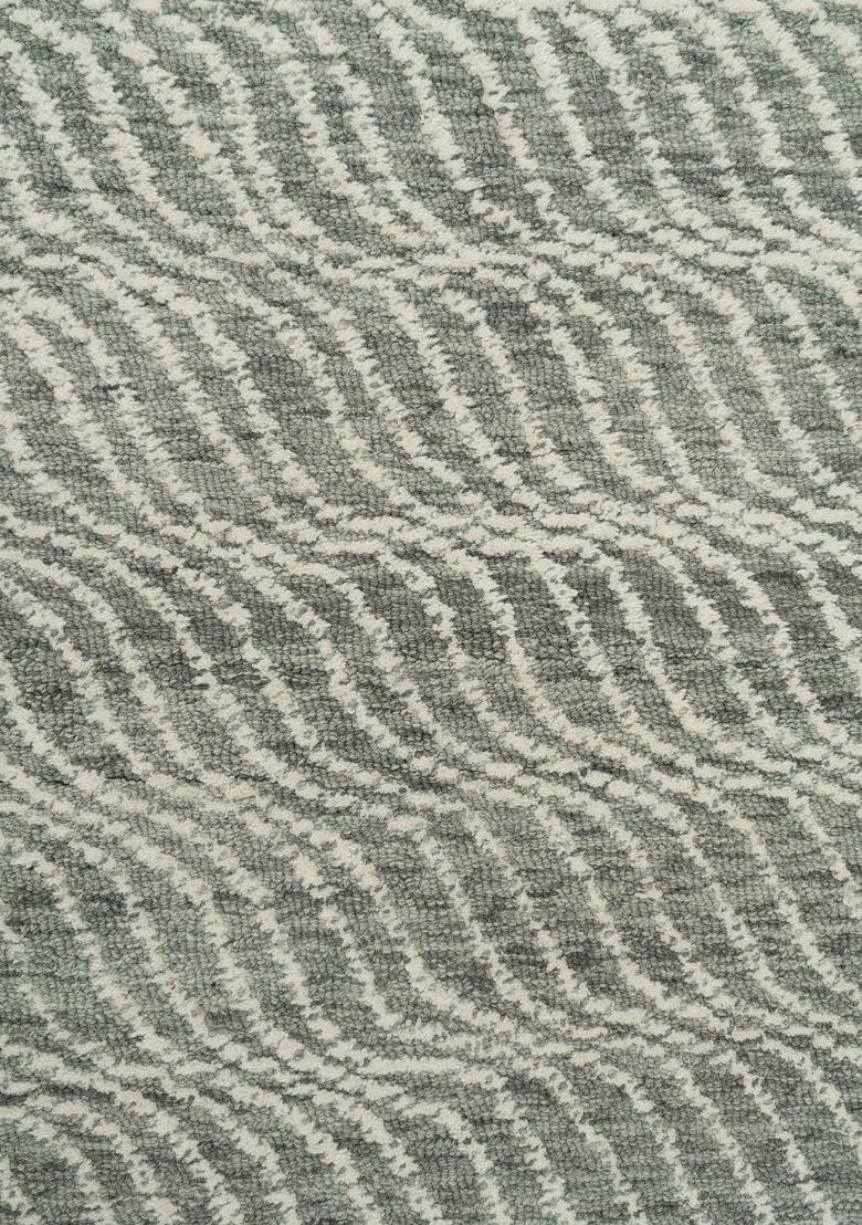 Saffron Rugs Hand Tufted Grey Geometric Contemporary Rectangular Wool Area Rug - Indya