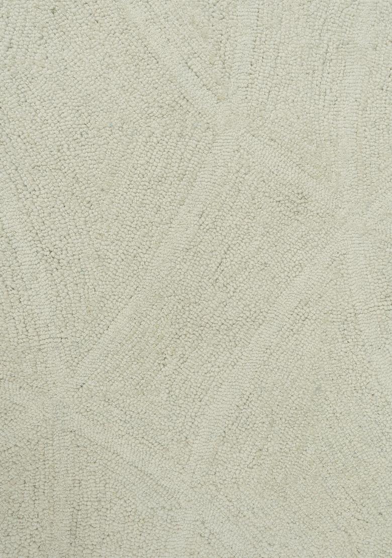 Saffron Rugs Hand Tufted Ivory Swirls Contemporary Rectangular Wool Area Rug - Indya