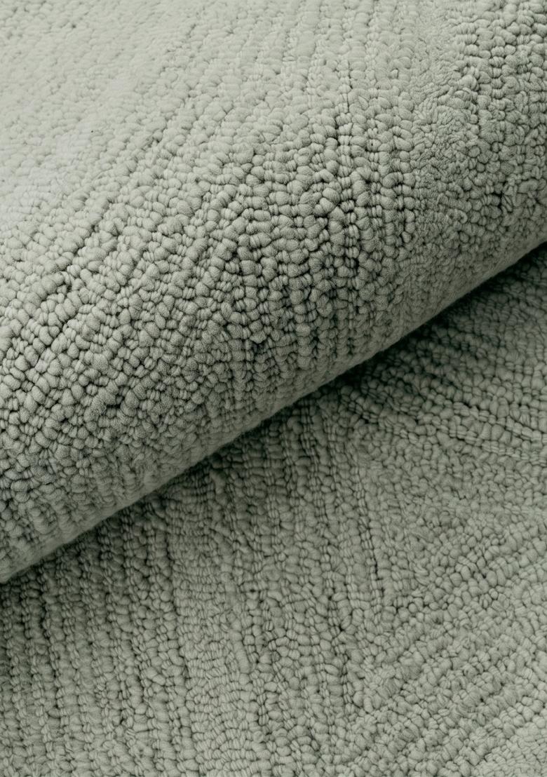 Saffron Rugs Hand Tufted Sage Green Swirls Contemporary Rectangular Wool Area Rug - Indya