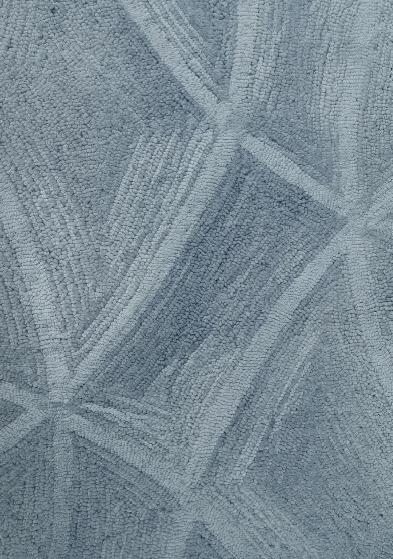 Saffron Rugs Hand Tufted Slate Blue Swirls Contemporary Rectangular Wool Area Rug - Indya
