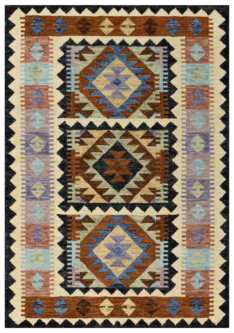 Saffron Rugs Hand Tufted Multicolor Geometric Bohemian Rectangular Wool Area Rug - Indya