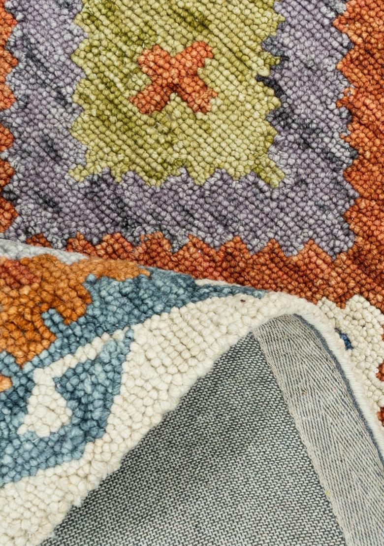 Saffron Rugs Hand Tufted Multicolor  Bohemian Rectangular Wool Area Rug - Indya