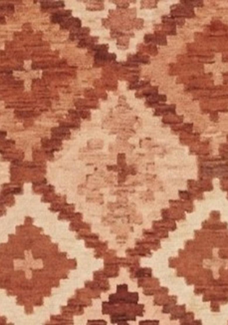 Saffron Rugs Hand Tufted Rust Brown  Bohemian Rectangular Wool Area Rug - Indya