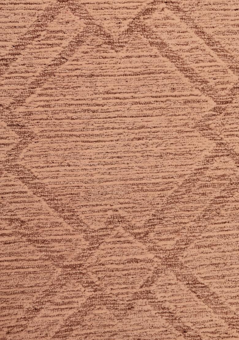 Saffron Rugs Hand Tufted Terracotta Trellis Bohemian Rectangular Wool Area Rug - Indya