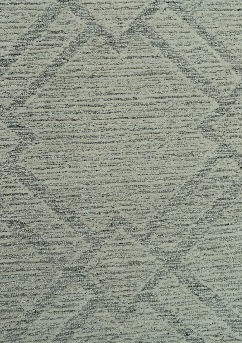 Saffron Rugs Hand Tufted Sage Green Trellis Bohemian Rectangular Wool Area Rug - Indya