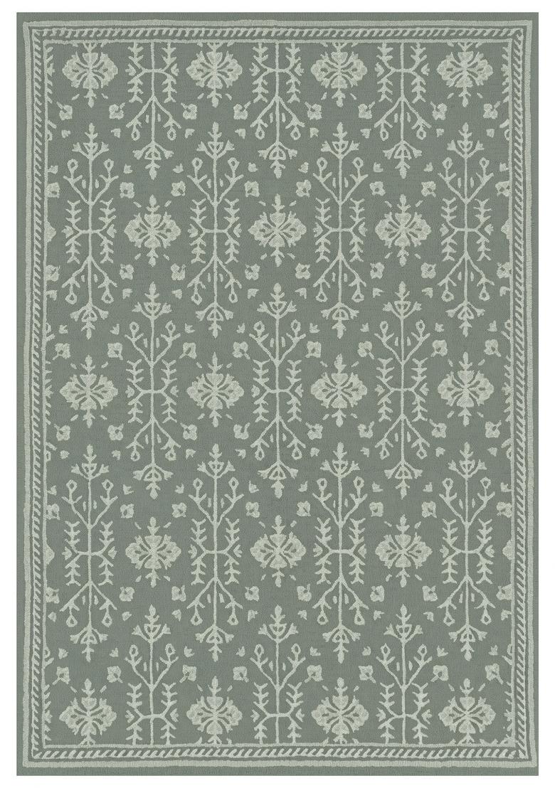 Saffron Rugs Hand Tufted Sage Green Floral Classic Rectangular Wool Area Rug - Indya