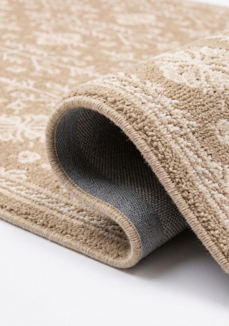 Saffron Rugs Hand Tufted Camel Tan Floral Classic Rectangular Wool Area Rug - Indya