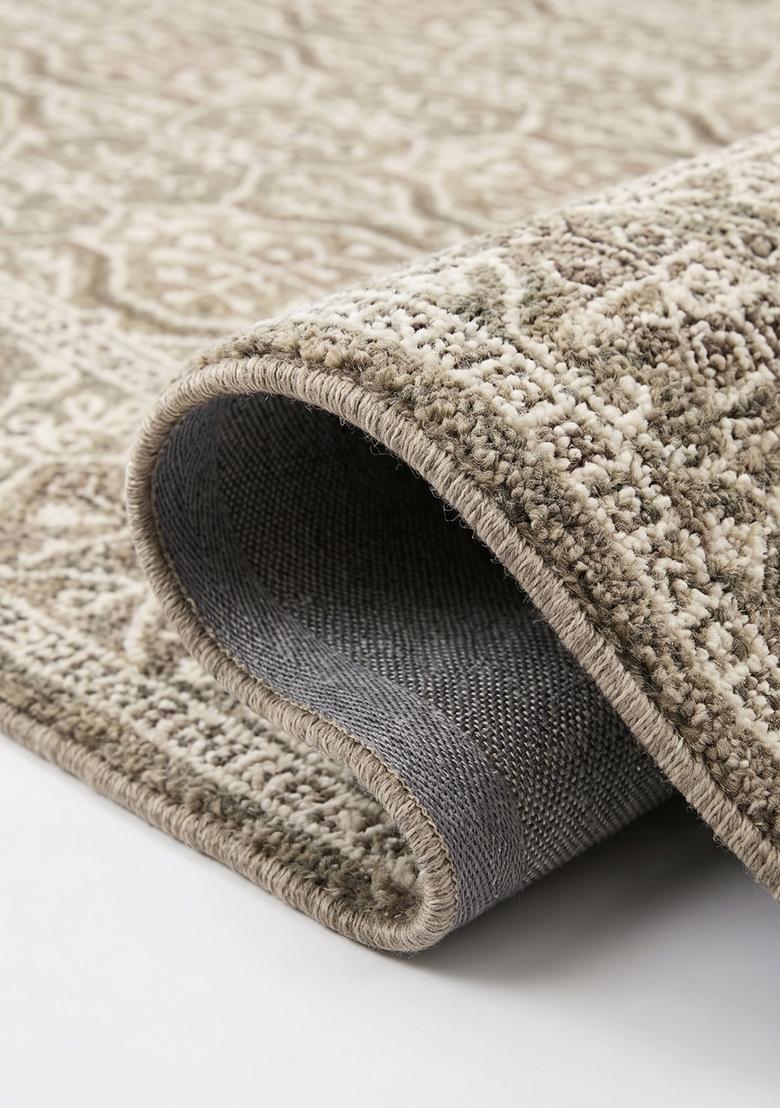Saffron Rugs Hand Tufted Taupe Brown Floral Classic Rectangular Wool Area Rug - Indya