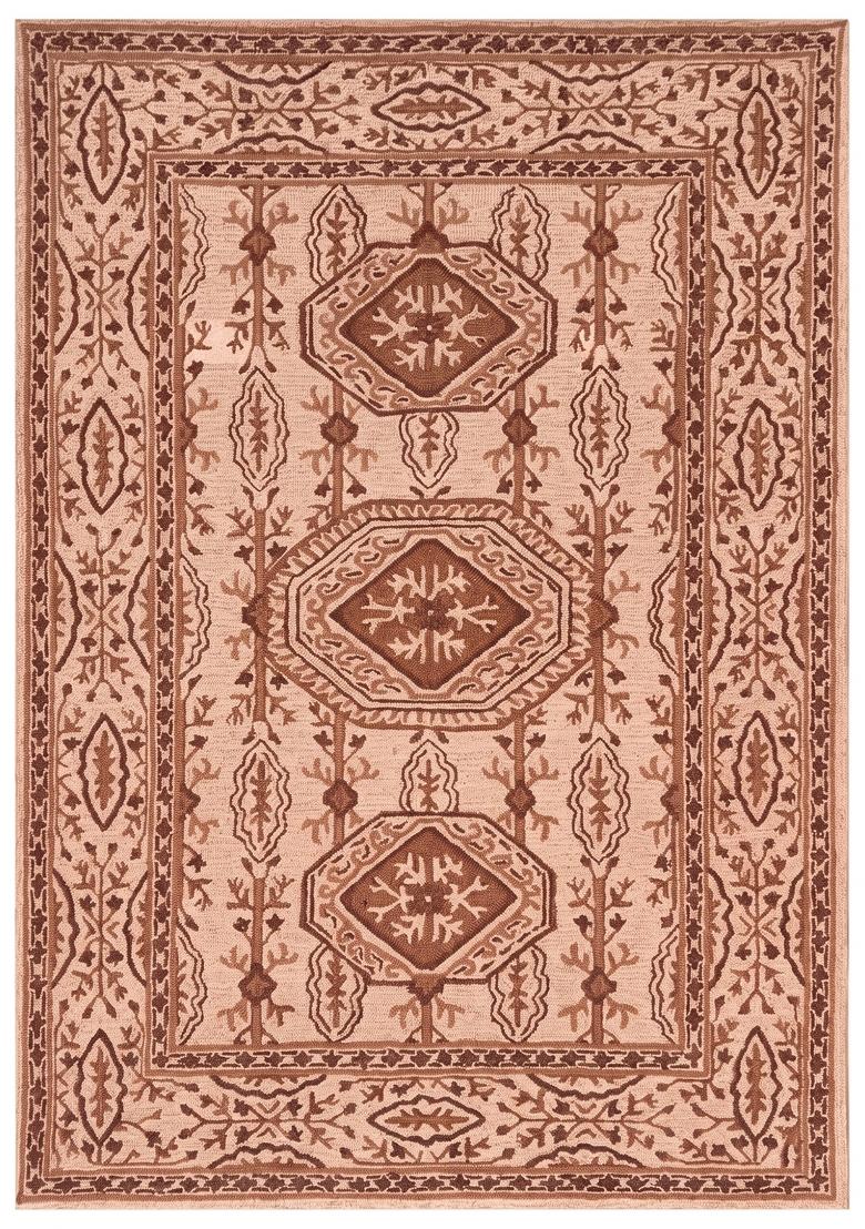Saffron Rugs Hand Tufted Warm Beige Floral Classic Rectangular Wool Area Rug - Indya