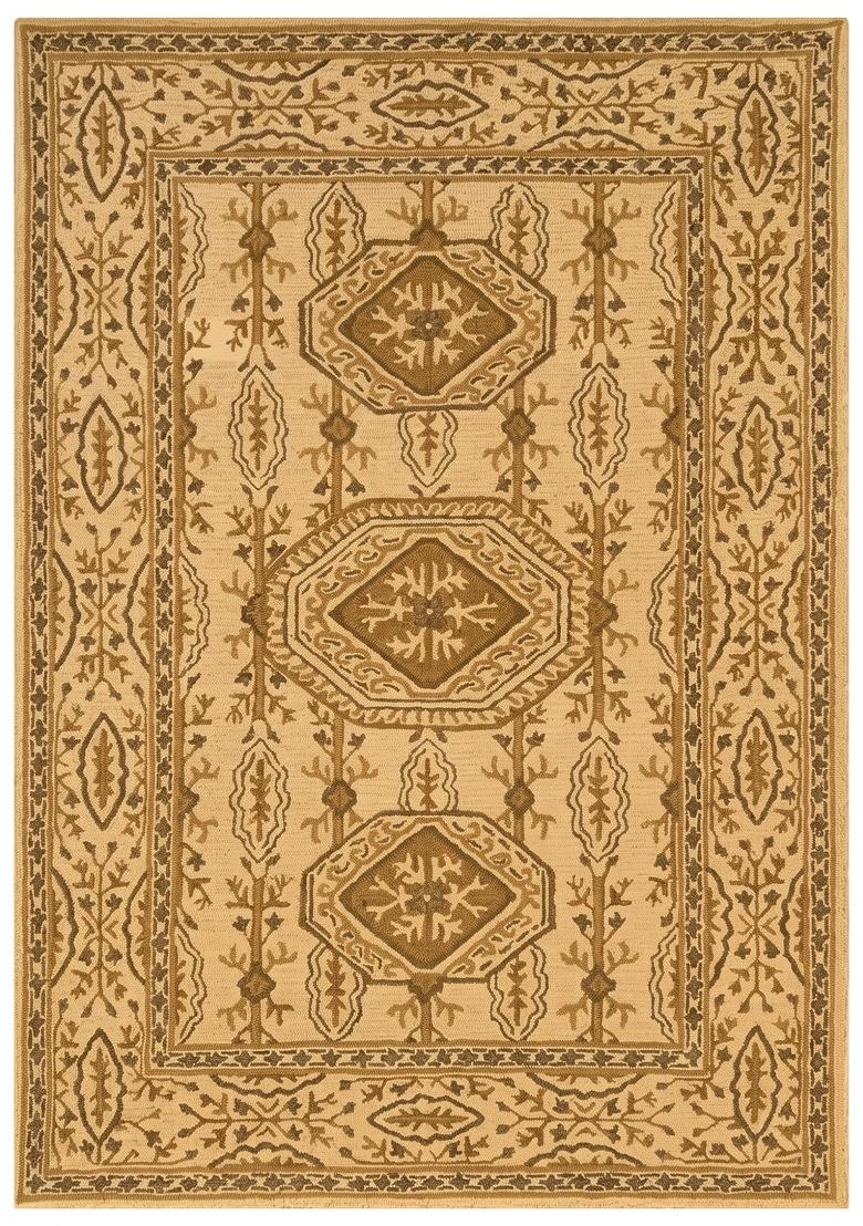 Saffron Rugs Hand Tufted Warm Golden Beige Floral Classic Rectangular Wool Area Rug - Indya