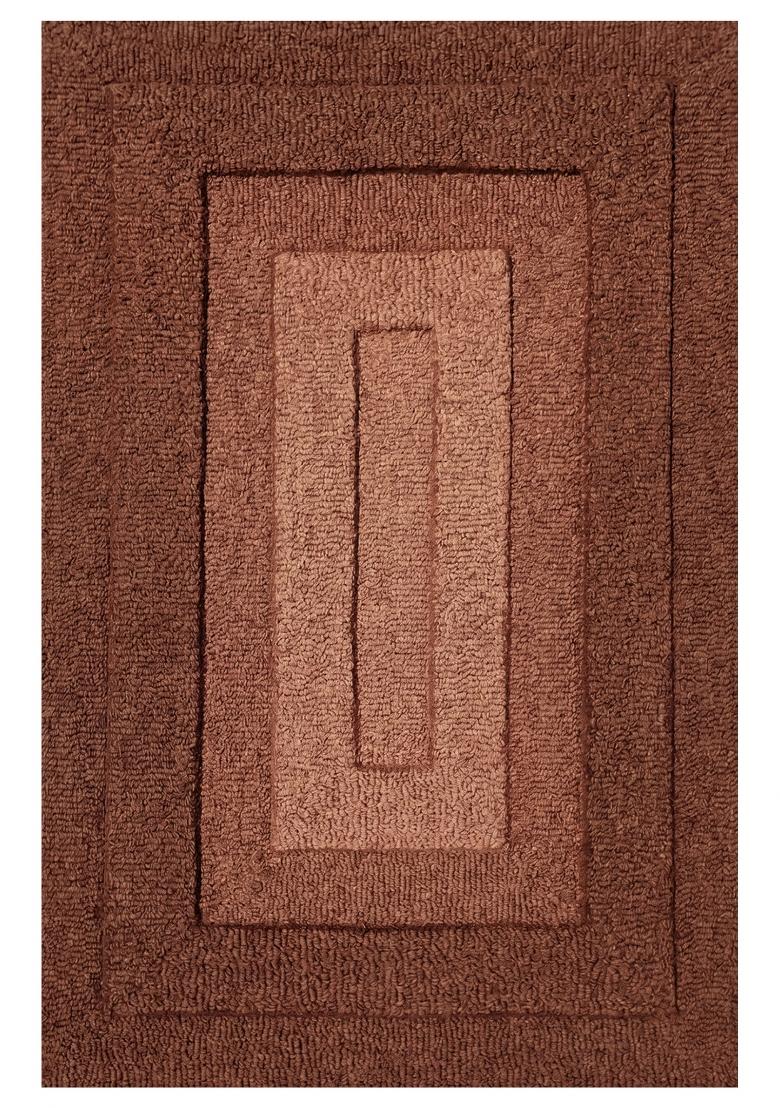 Saffron Rugs Hand Tufted Terracotta Brown Geometric Classic Rectangular Wool Area Rug - Indya