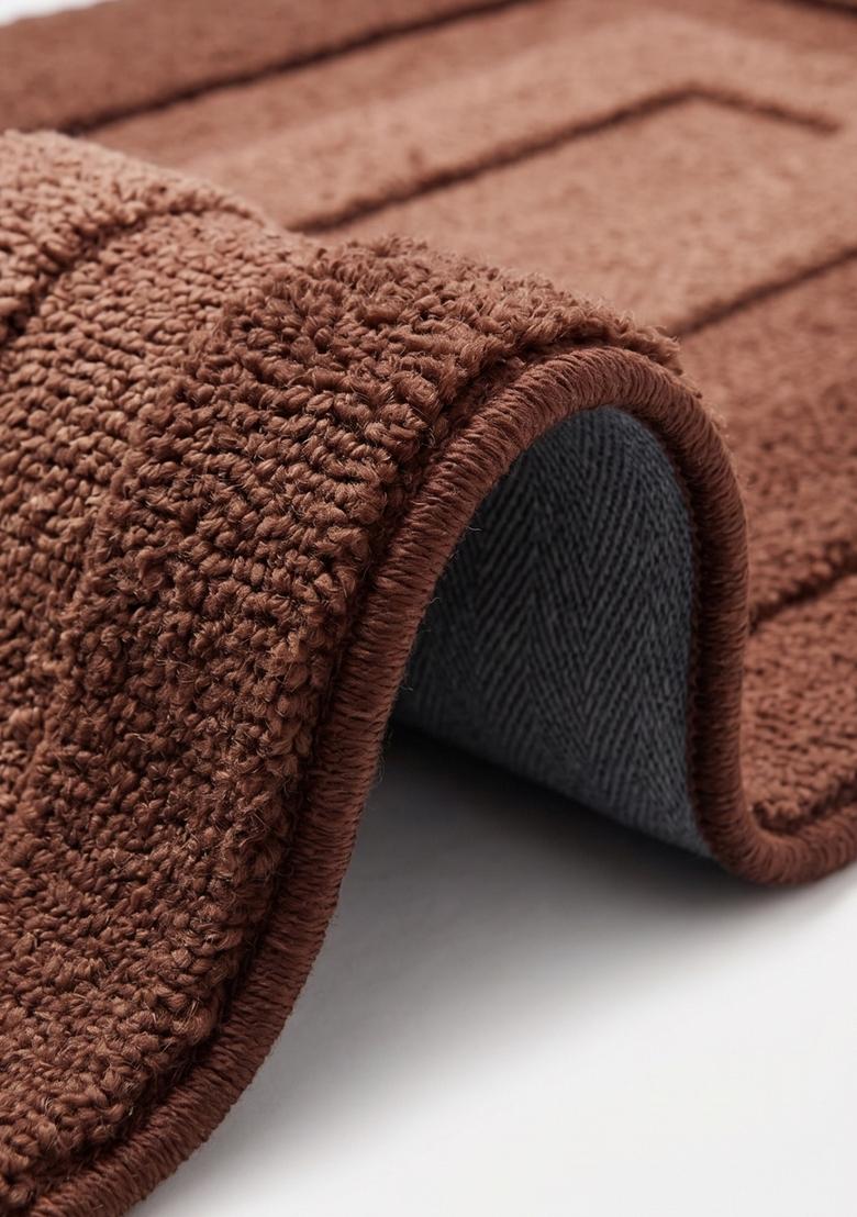 Saffron Rugs Hand Tufted Terracotta Brown Geometric Classic Rectangular Wool Area Rug - Indya