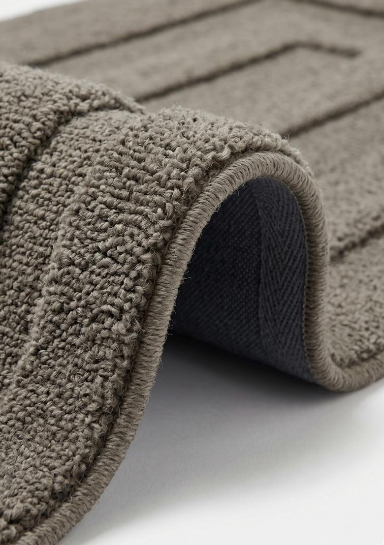 Saffron Rugs Hand Tufted Charcoal Grey Geometric Classic Rectangular Wool Area Rug - Indya