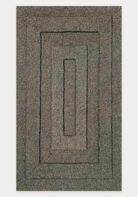 100% Wool Handmade Charcoal Grey Rug | Classic Geometric Carpet With Cotton Backing For Living Room
