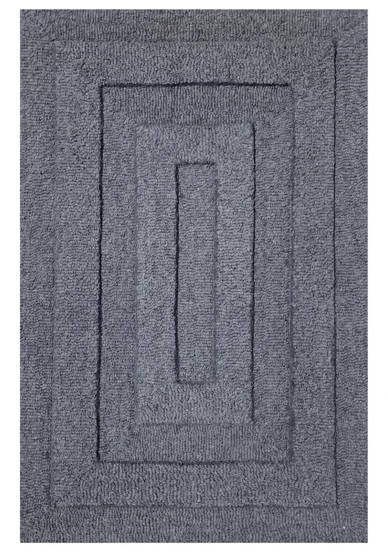 Saffron Rugs Hand Tufted Steel Grey Geometric Classic Rectangular Wool Area Rug - Indya