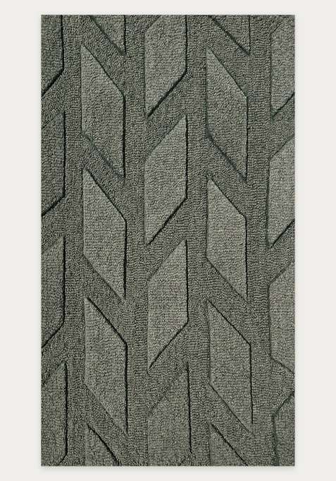 100% Wool Handmade Sage Grey Green Rug | Classic Geometric Carpet With Cotton Backing For Living Room