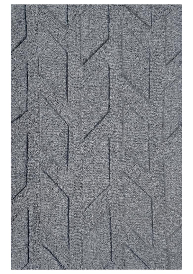 Saffron Rugs Hand Tufted Medium Grey Geometric Classic Rectangular Wool Area Rug - Indya