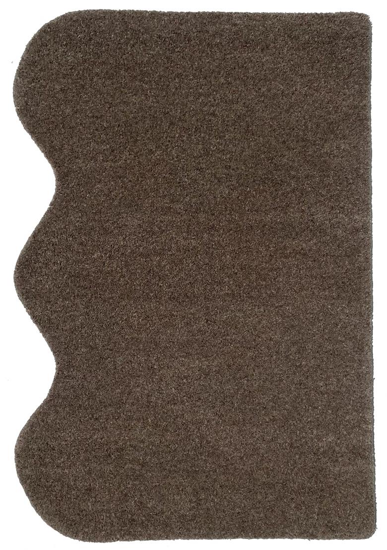 Saffron Rugs Hand Tufted Brown Solid Contemporary Scalloped Wool Area Rug - Indya