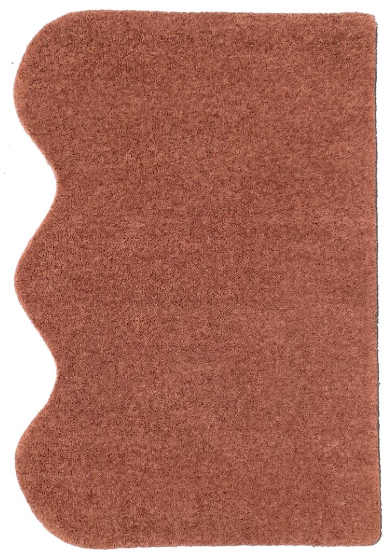 Saffron Rugs Hand Tufted Terracotta Solid Contemporary Scalloped Wool Area Rug - Indya